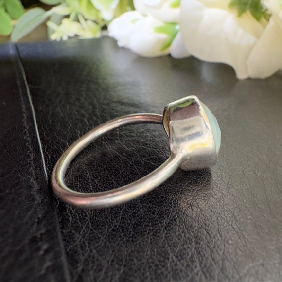 Sterling Silver Light Blue Green Teardrop Gemstone Ring Solid 925 Sterling Silve - Picture 4 of 15
